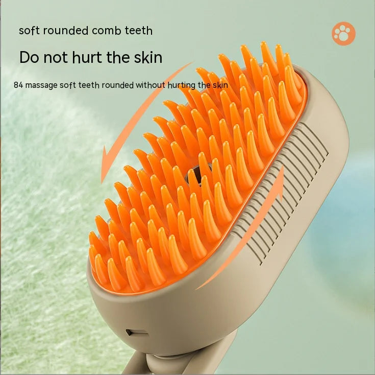 Electric Pet Spray Comb for Cats and Dogs: One-Touch Spray, Anti-Static Hair Removal and Massage Brush for Cleaning and Massaging