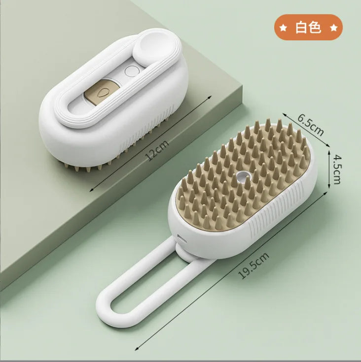 Electric Pet Spray Comb for Cats and Dogs: One-Touch Spray, Anti-Static Hair Removal and Massage Brush for Cleaning and Massaging